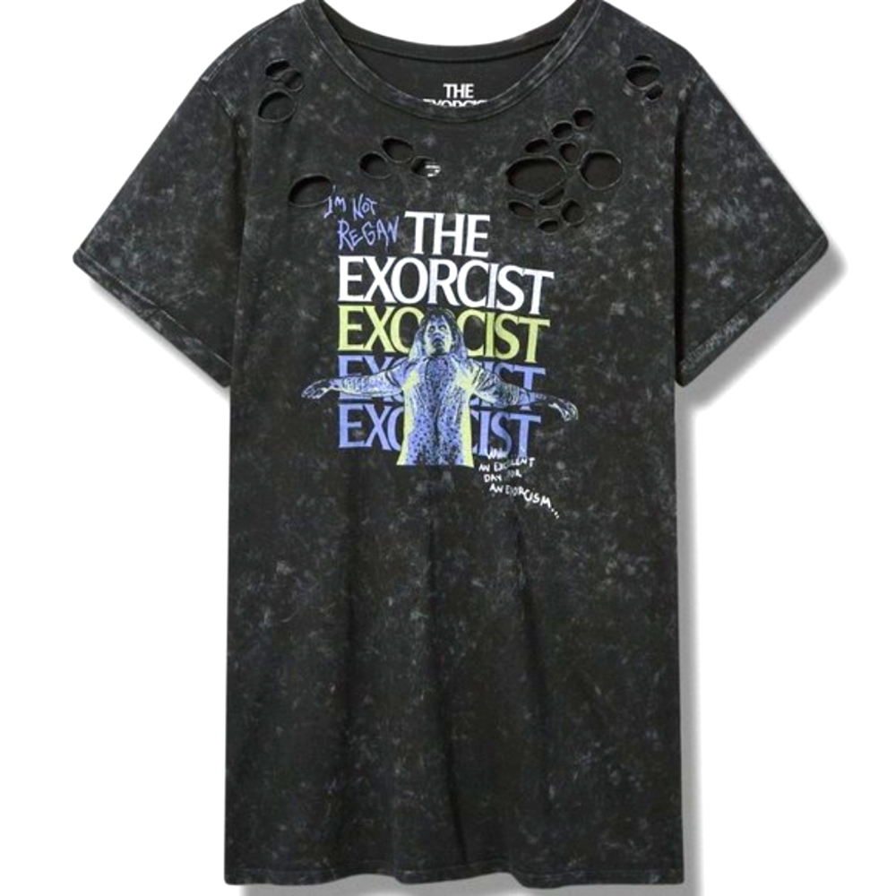 ❤️NWT TORRID TEE - THE EXORCIST MOVIE REGAN DISTRESSED TUNIC GOTHIC